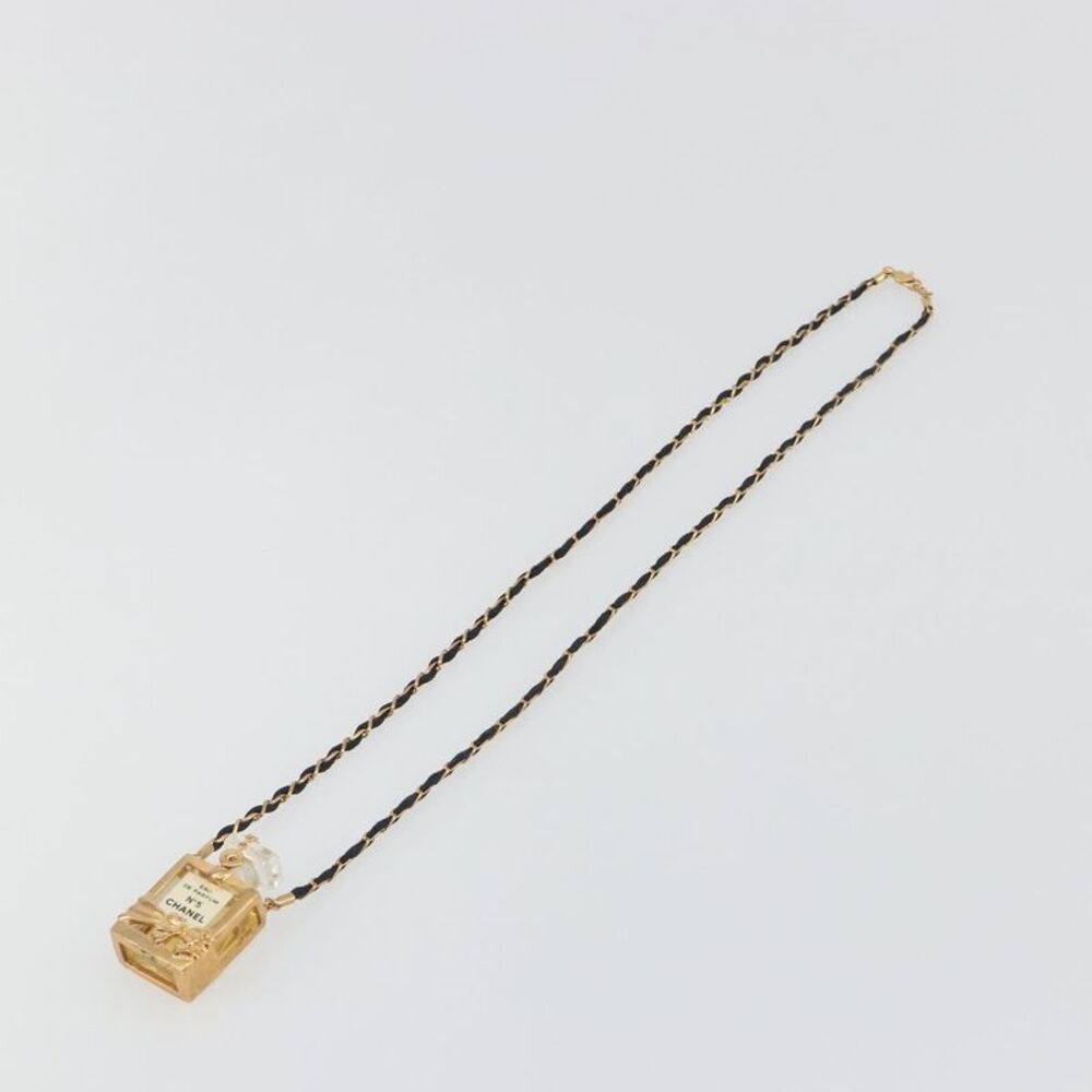 Chanel Cc No.5 Perfume Bottle Pendant Metal Gold Metal Necklace Jewelry
